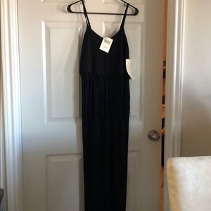 Boston proper black jumpsuit with fringe